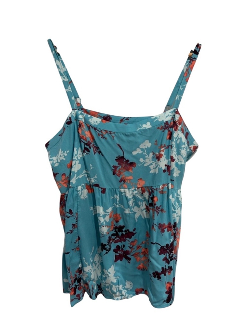 2/$30 Torrid Babydoll Washable Challis Square Neck Tank Floral Still Water